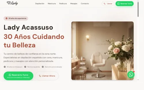 Ejemplo de sitio web profesional creado por Pagina Pro — Lady Acassuso